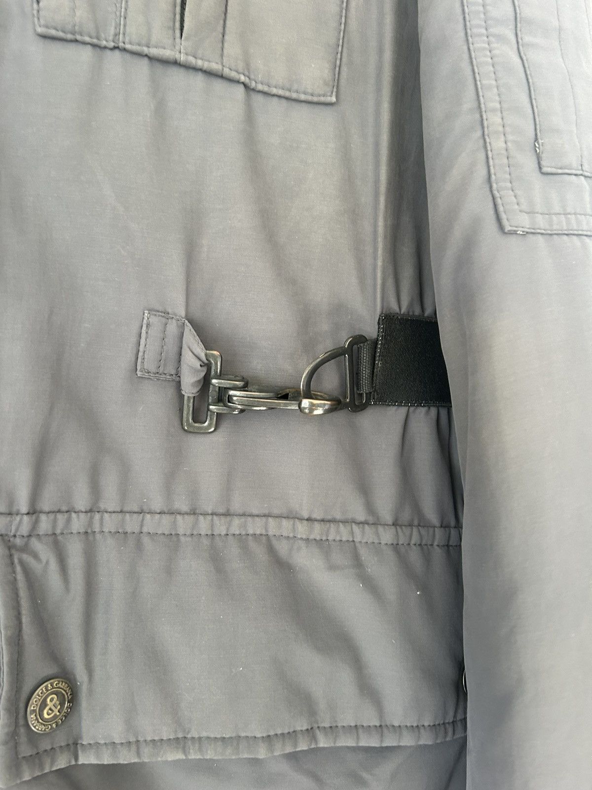 Dolce & Gabbana Grey Bondage Puffer Coat with Strap Detailing Size US M / EU 48-50 / 2 - 7 Thumbnail