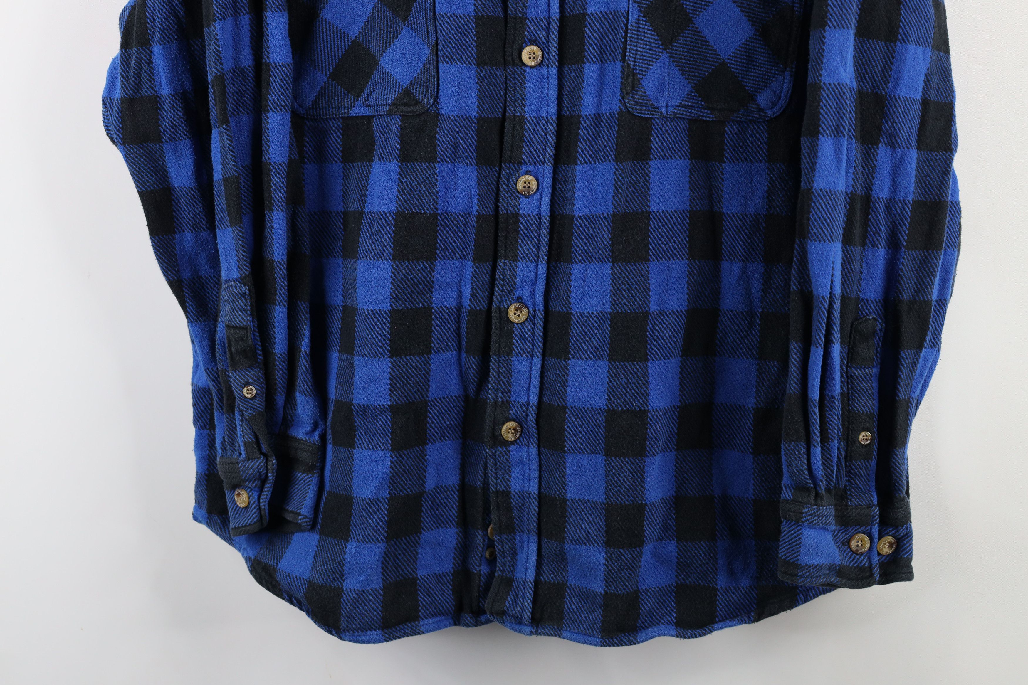 Vintage Vintage 90s Streetwear Heavyweight Button Shirt Blue Plaid Size US XL / EU 56 / 4 - 3 Thumbnail
