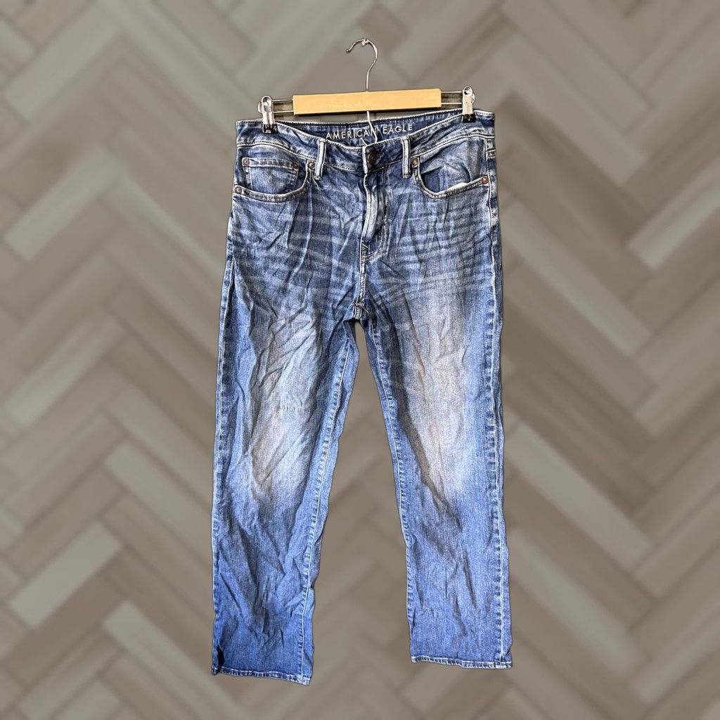 American Eagle Outfitters American Eagle Mens Jeans Blue Straight Leg Denim Size 32 x 34 Size US 32 / EU 48 - 1 Thumbnail