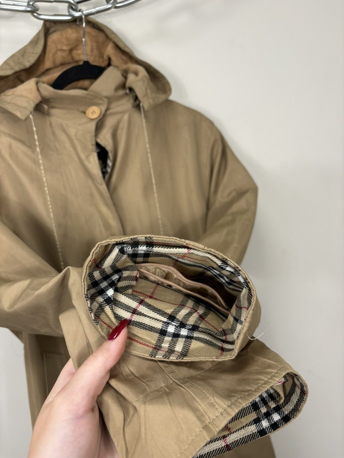 Burberry Vintage Burberry Nova Check Classic Belted Hooded Coat Size US L / EU 52-54 / 3 - 6 Thumbnail