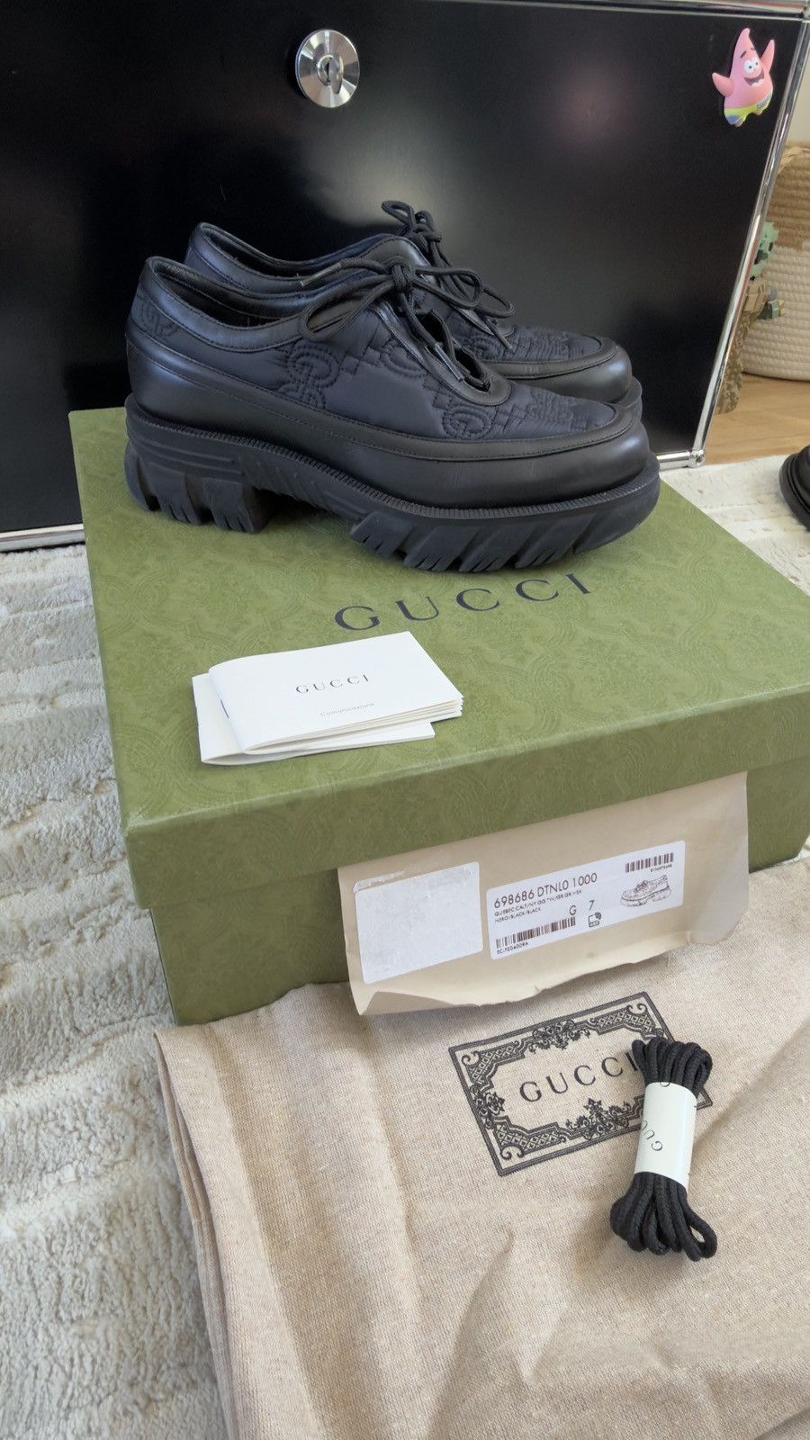Gucci Gucci Nylon Monogram Romance Calfskin Mens Shoes Size 7 Size US 7 / EU 40 - 1 Thumbnail