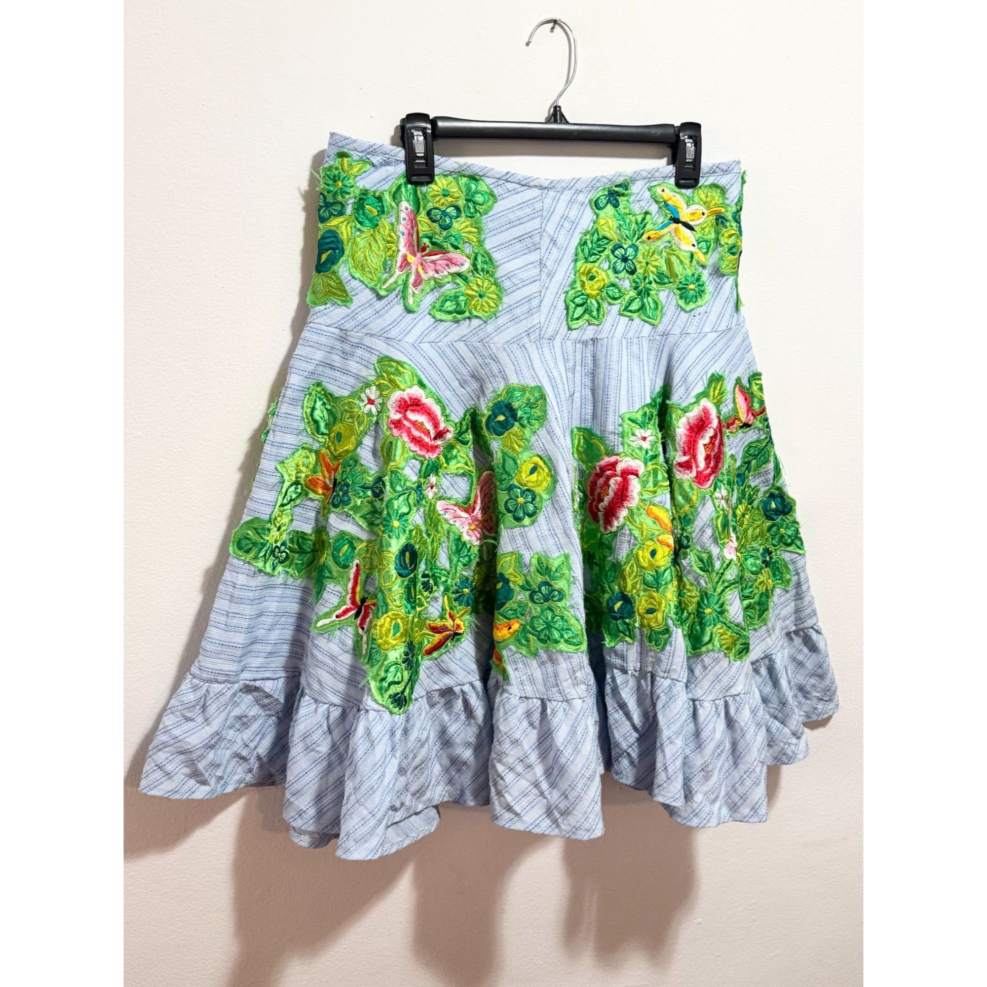 Other Ariella embroidered floral butterfly skirt size L Size 29" - 3 Thumbnail