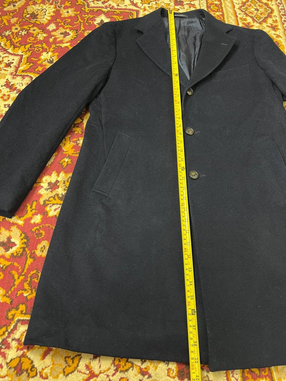 Vintage SuitSupply Vicenza trench Overcoat Mens 44 Navy Blue Wool Size US XL / EU 56 / 4 - 13 Thumbnail