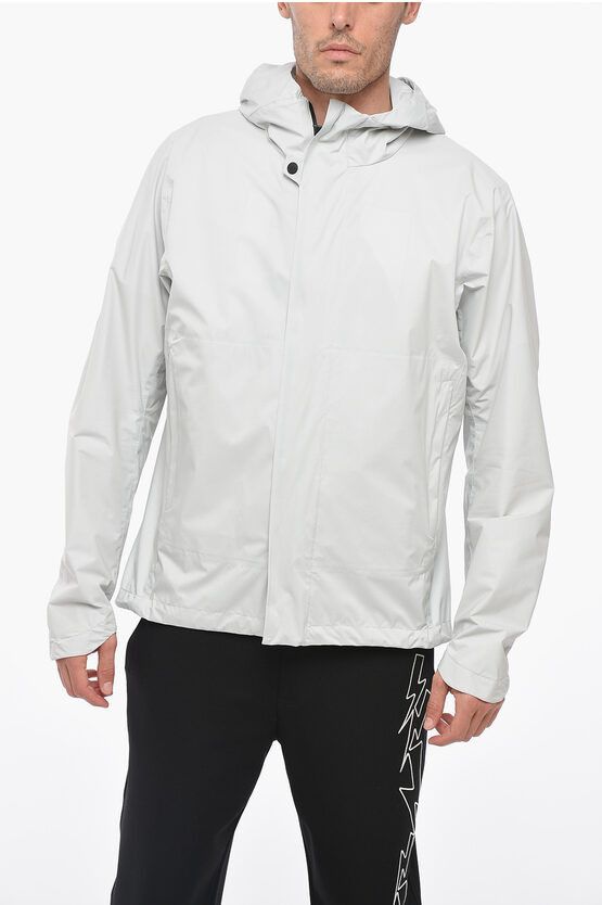 image of Herno Laminar Ultralight Windbreaker With Hood in White, Men's (Size Large)