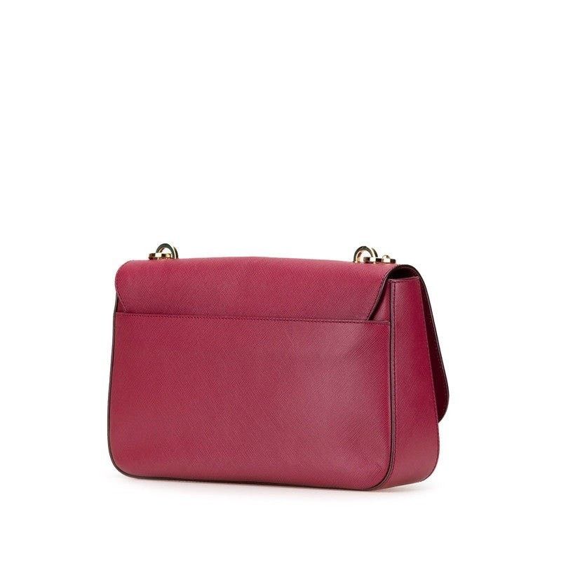 Salvatore Ferragamo Salvatore Ferragamo Leather Gancini Chain Shoulder Bag Pink Size ONE SIZE - 11 Thumbnail