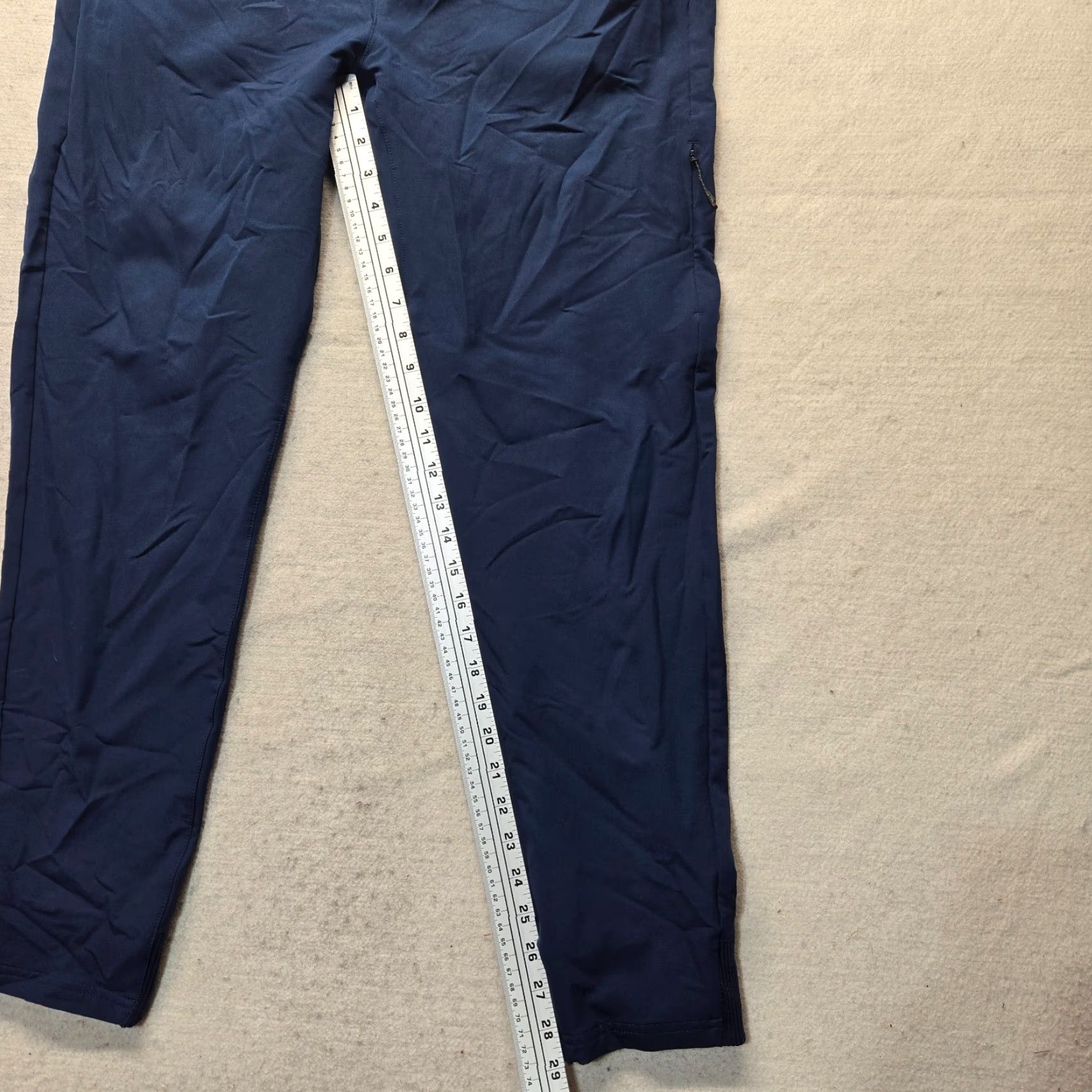 Vintage Russell Pants Adult M Blue 100% Polyester double knit Chino Slacks Zip Pocket Womens Size 32" / US 10 / IT 46 - 6 Thumbnail