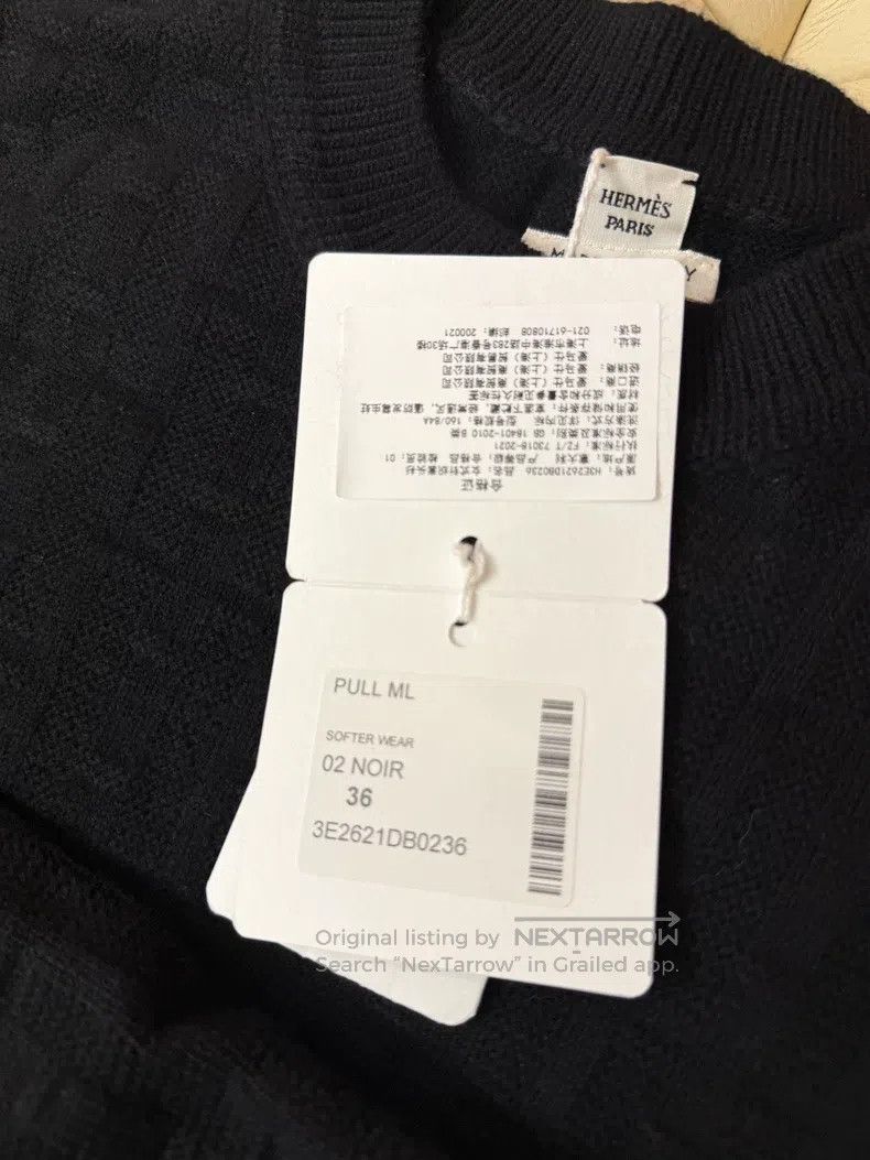 Hermes Hermes Black Dark Pattern Grid Women's Pullover Long-Sleev Size XS / US 0-2 / IT 36-38 - 6 Thumbnail
