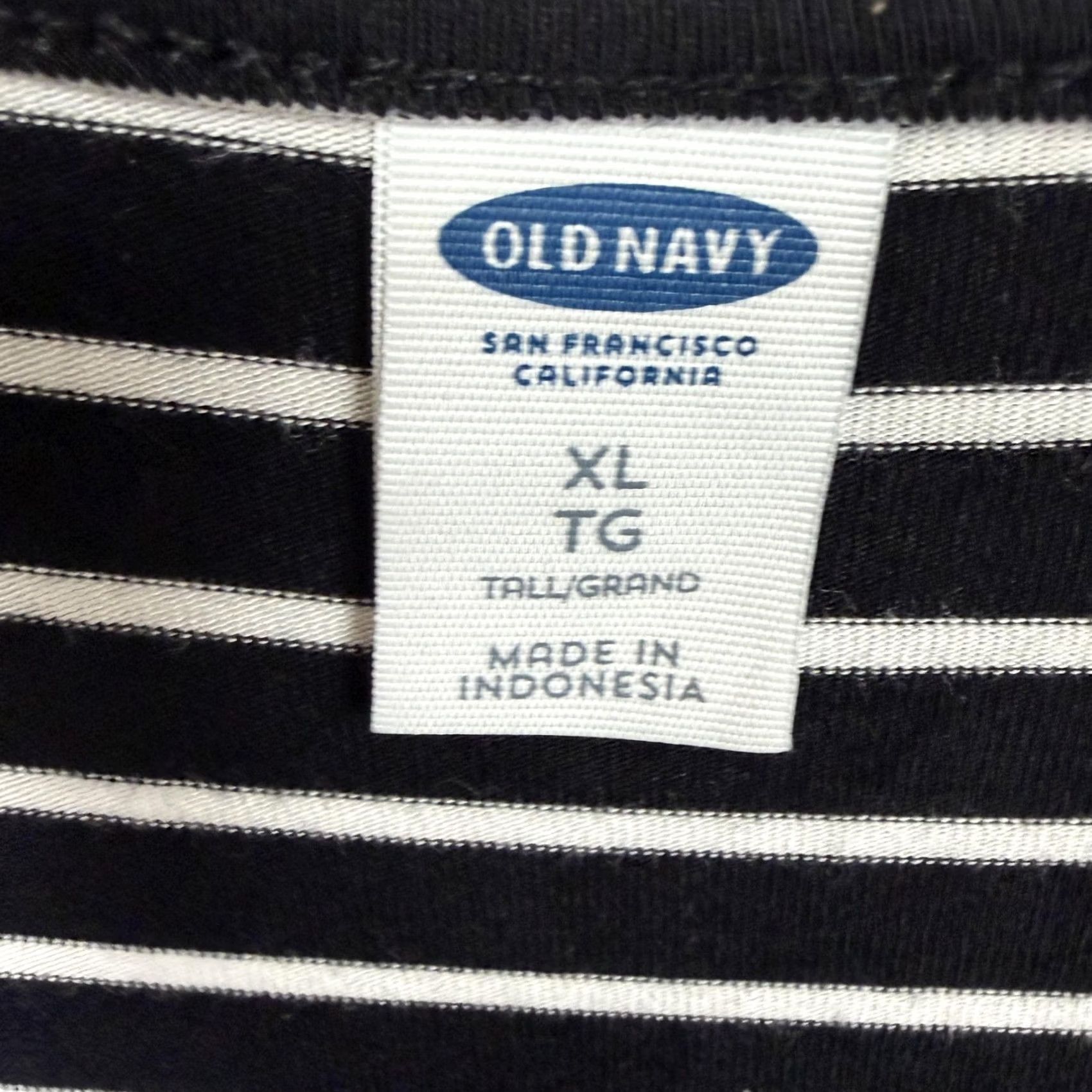 Old Navy VINTAGE Old Navy T-Shirt Dress XL Tall Black White Striped Knit Swing Dress Casual Womens Size XL / US 12-14 / IT 48-50 - 4 Thumbnail