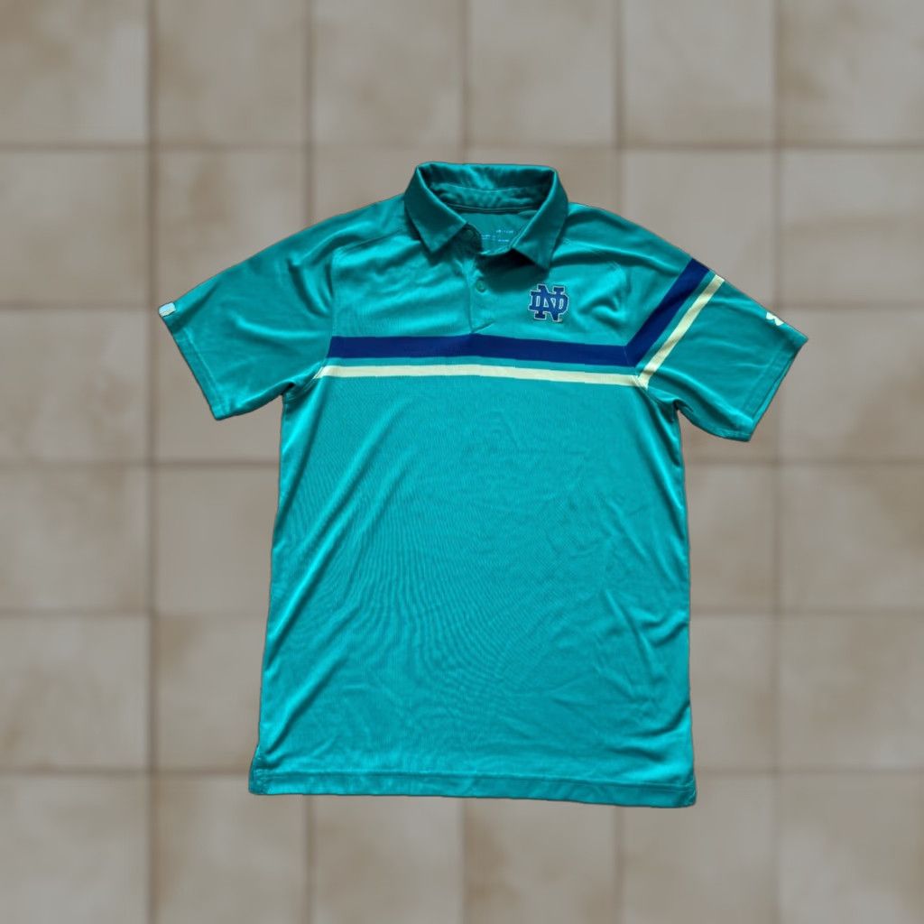 Under Armour Under Armour Polo Shirt HeatGear Green Small EUC Embroidered Notre Dame Short Sleeve Men’s Polo Size US S / EU 44-46 / 1 - 1 Thumbnail