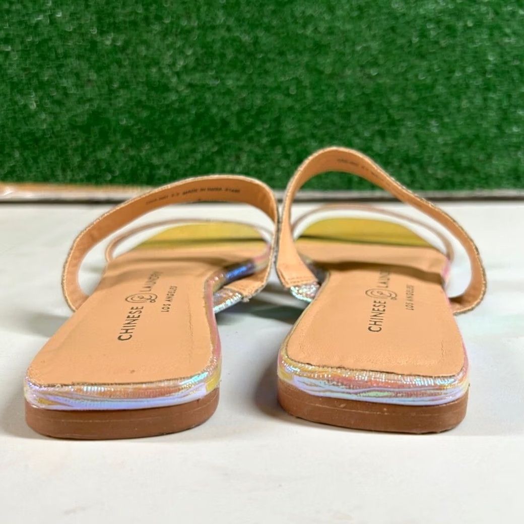 Chinese Laundry Chinese Laundry Slide Sandals Womens 6.5 Pink Iridescent Square Toe Flat Size US 7 / IT 37 - 4 Thumbnail