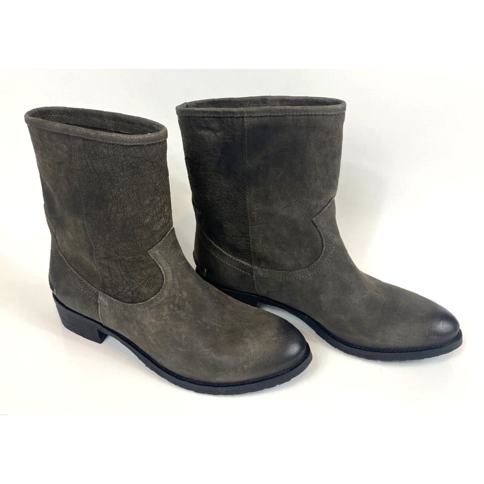 Vintage Carlo Pazolini Vera Gomma Leather Boots Women EU 37 US 6.5 Gray Boots, 100% Leather, Pull On, Italy, NWOB, Vera Gomma, Bootie Size US 7 / IT 37 - 3 Thumbnail