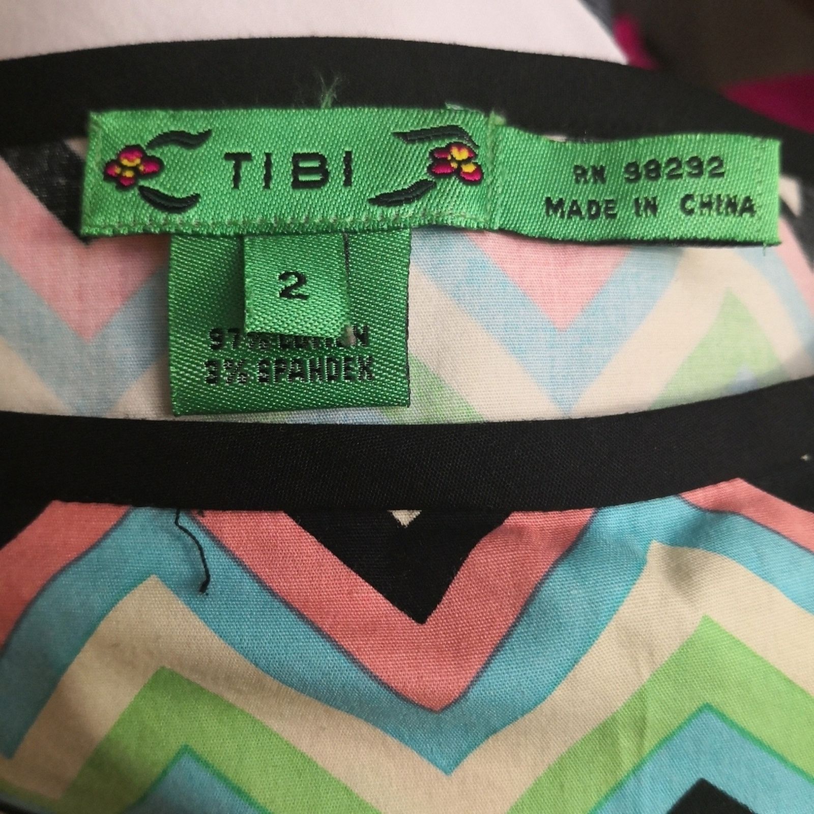 Tibi TIBI Multicolor Chevron Print A-Line Mini Skirt 2 Size 26" / US 2 / IT 38 - 2 Thumbnail