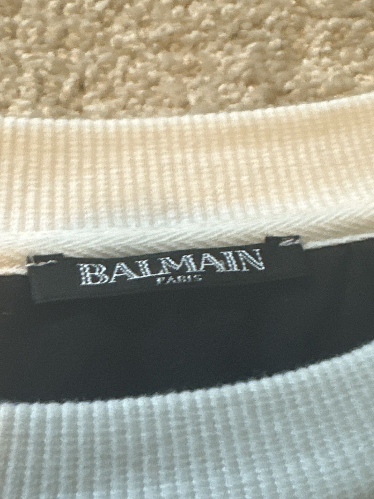 Balmain Balmain Black and White Patchwork Sweatshirt / Hoodie Size US M / EU 48-50 / 2 - 3 Thumbnail