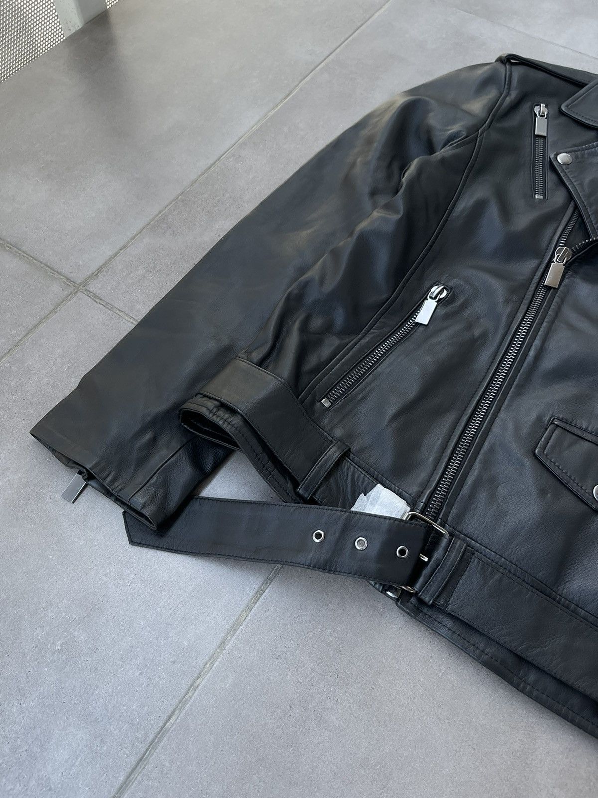 Leather !DS! AW22 Studio ID Biker Black Leather Jacket Size US M / EU 48-50 / 2 - 12 Thumbnail