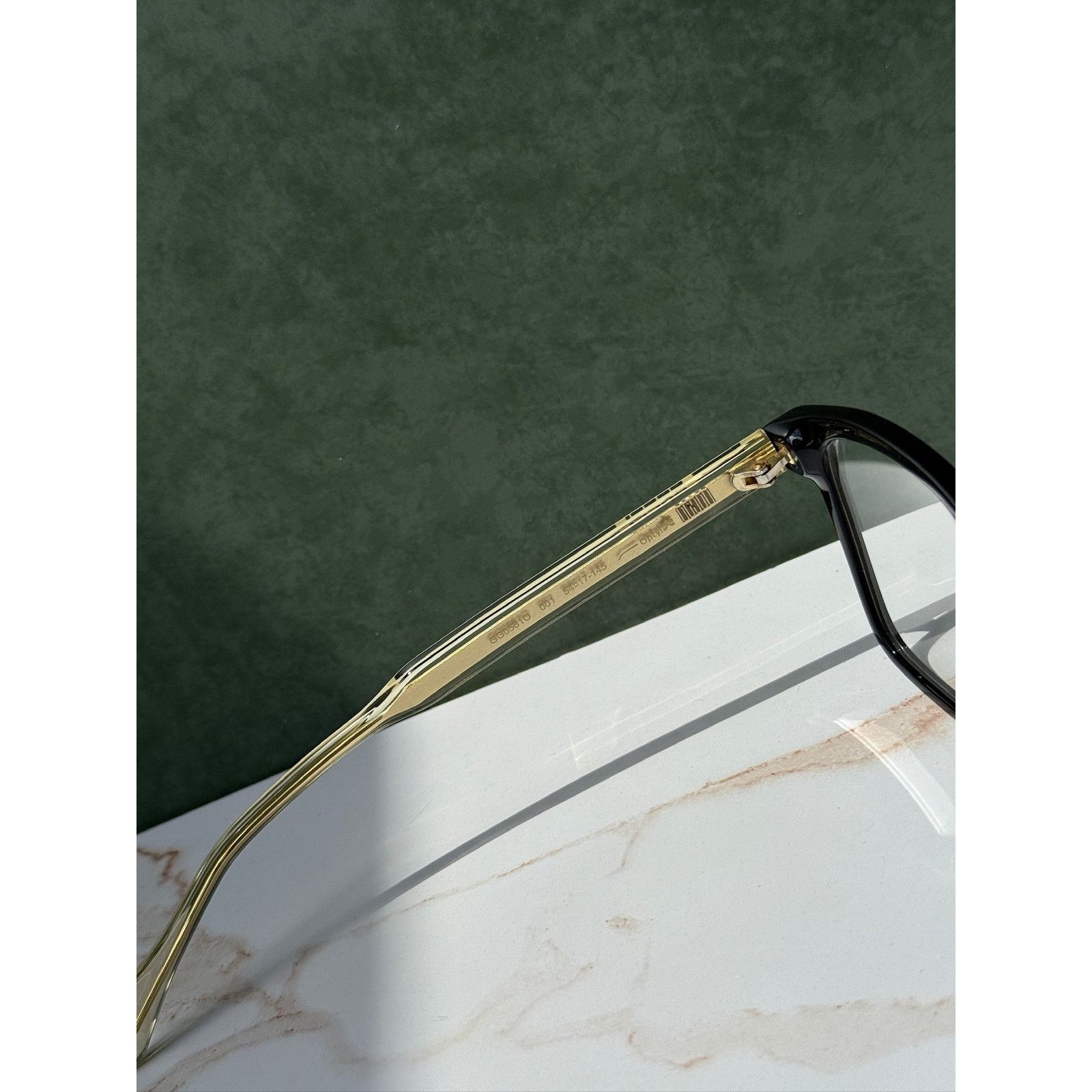Gucci NEW Gucci GG0561ON Black Gold Logo Unisex Eyeglasses Frames Size ONE SIZE - 10 Thumbnail