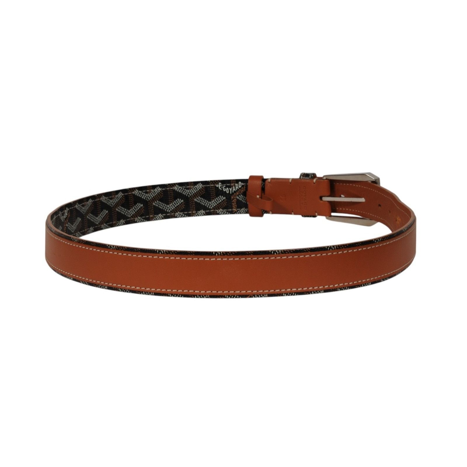 Goyard Fregate Belt 95 33 34 Black Brown Leather Goyardine - 02611 Size 34 - 11 Thumbnail