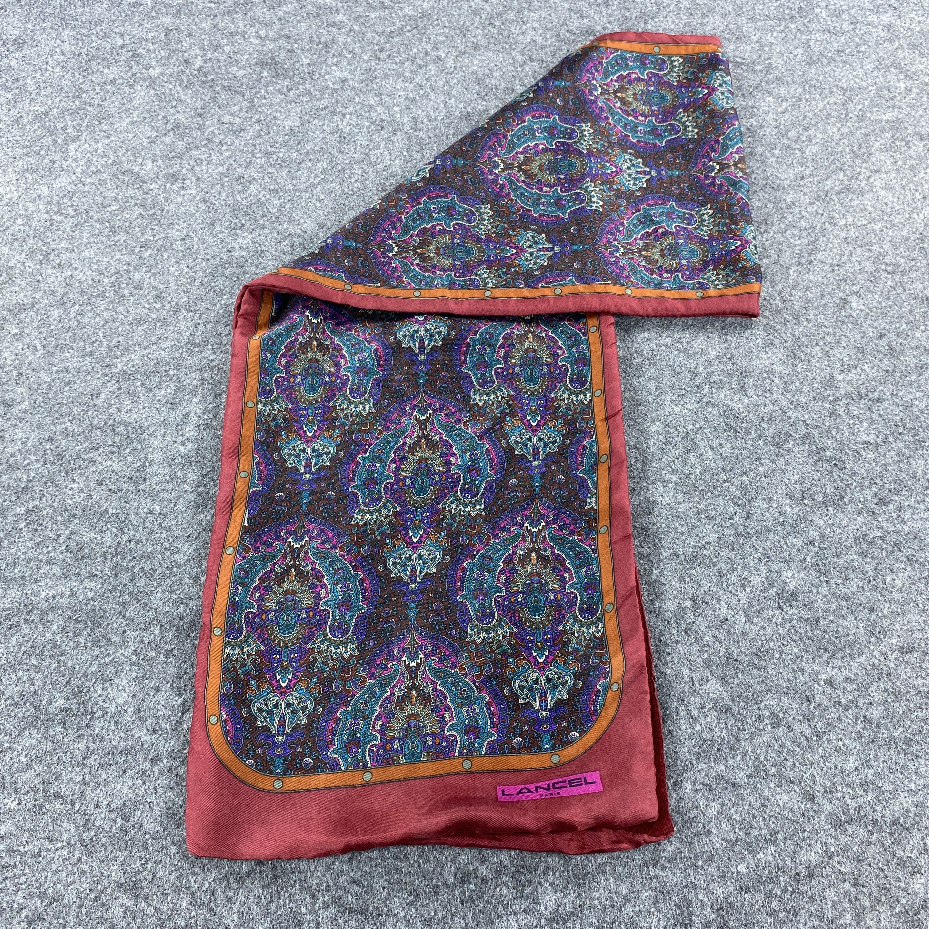 Lancel × Vintage GF10612 Lancel Silk Scarf Neck Wear Muffler Nova Check Size ONE SIZE - 5 Thumbnail