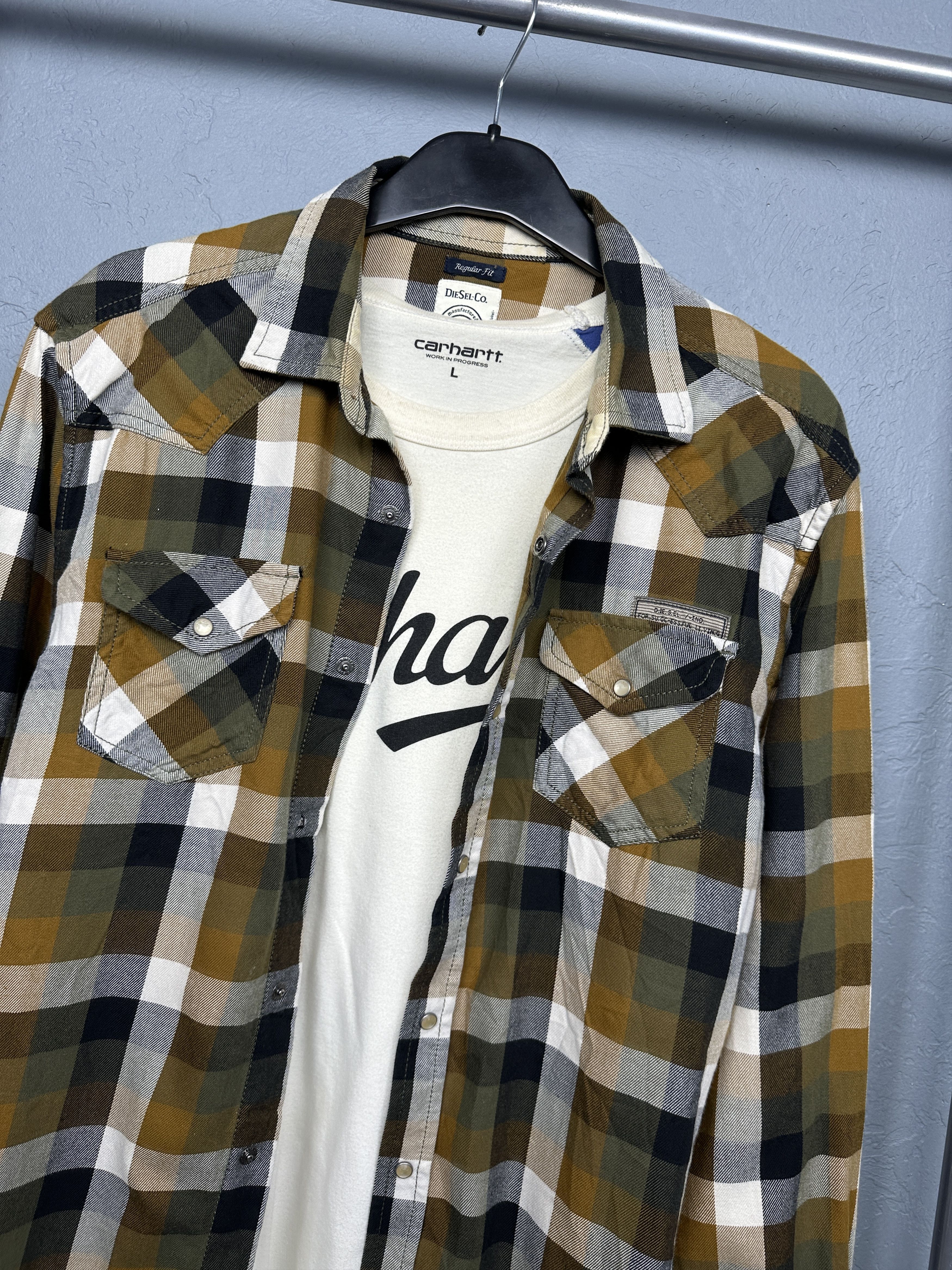 Diesel Diesel Mens Flannel Plaid Shirt Size US M / EU 48-50 / 2 - 2 Thumbnail