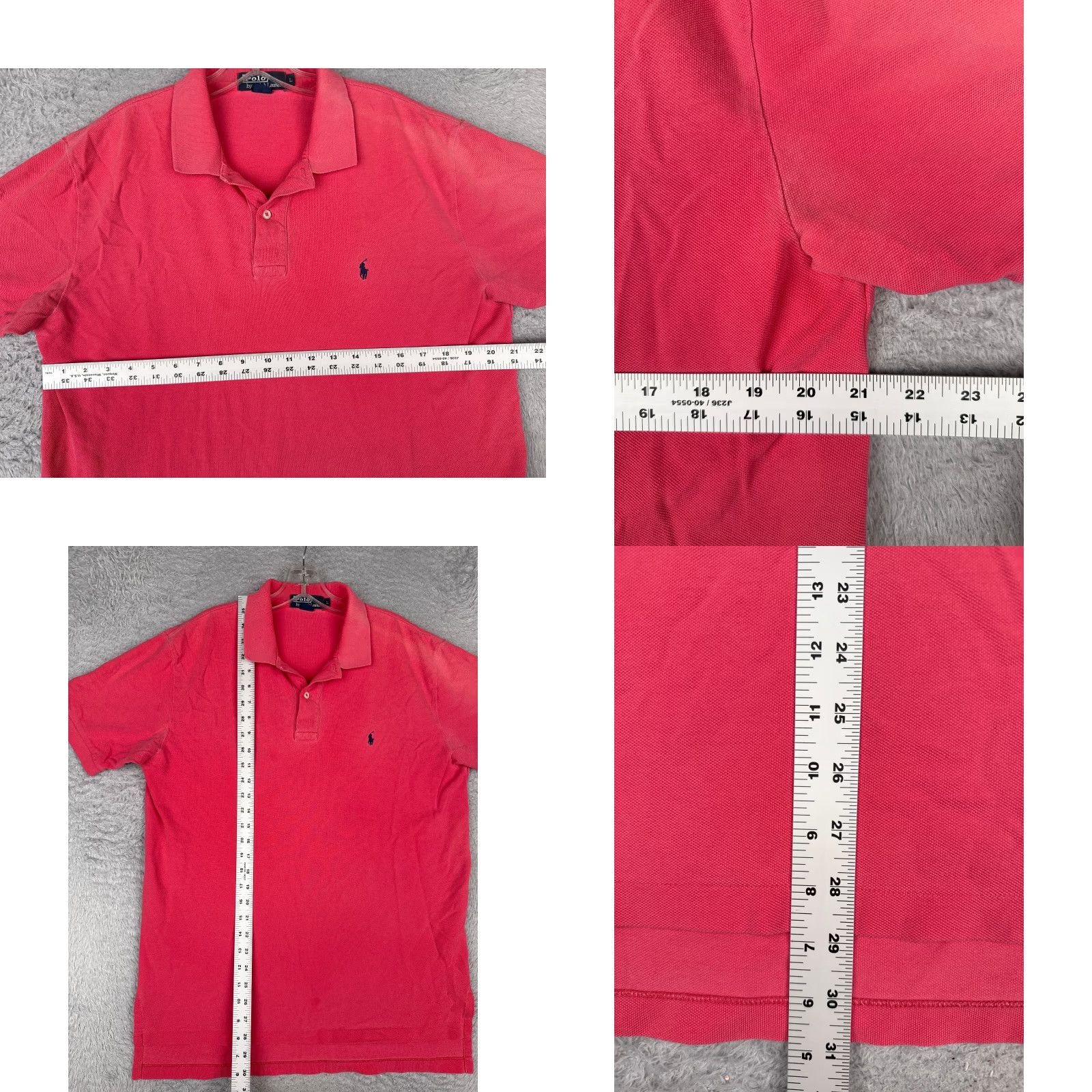Ralph Lauren VINTAGE Ralph Lauren Polo Shirt Men L Pink 100% Cotton Jersey Slim Regular Crew/Collar Polo Size US L / EU 52-54 / 3 - 8 Thumbnail