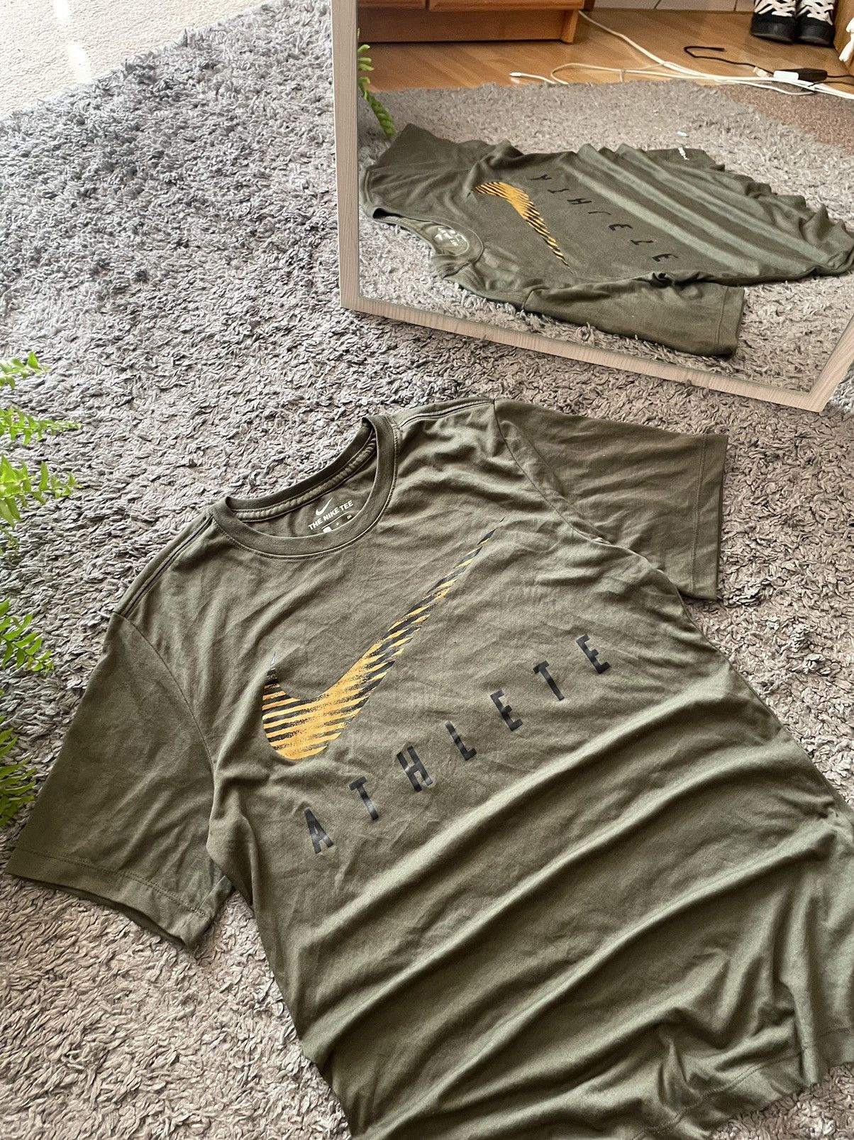 Nike × Vintage Nike T-Shirt Streetwear Big Logo Swoosh Drill Vintage Size US S / EU 44-46 / 1 - 3 Thumbnail
