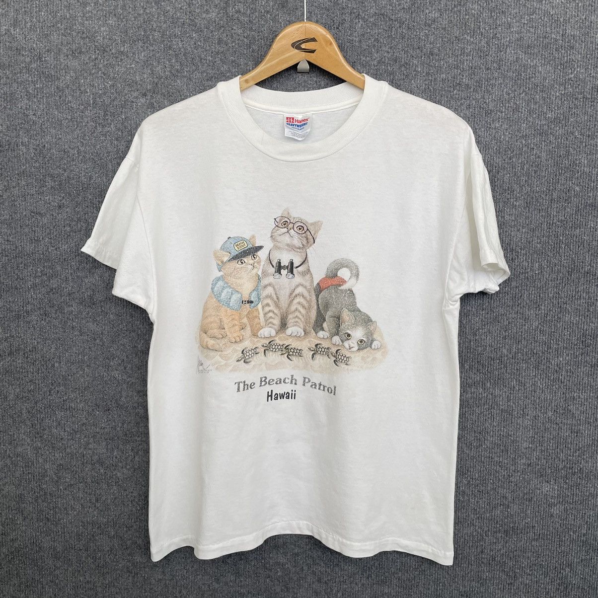 Vintage 1990s Bob Harrison Artwork The Beach Patrol Cropped Tee Size US M / EU 48-50 / 2 - 1 Thumbnail