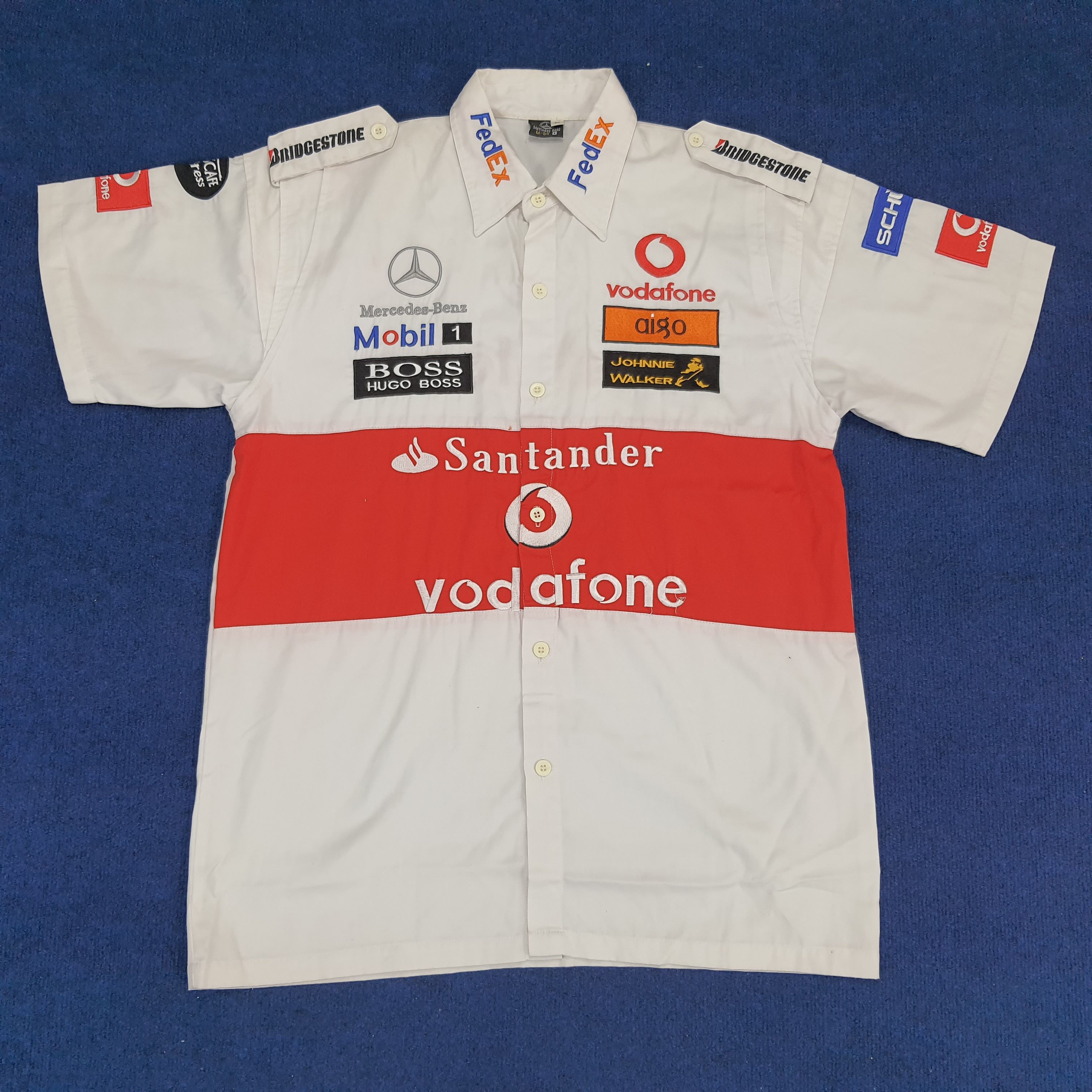 Mercedes-Benz × Vintage Vintage Mercedes Benz Vodafone Motorsports Work Shirt Size US L / EU 52-54 / 3 - 1 Thumbnail