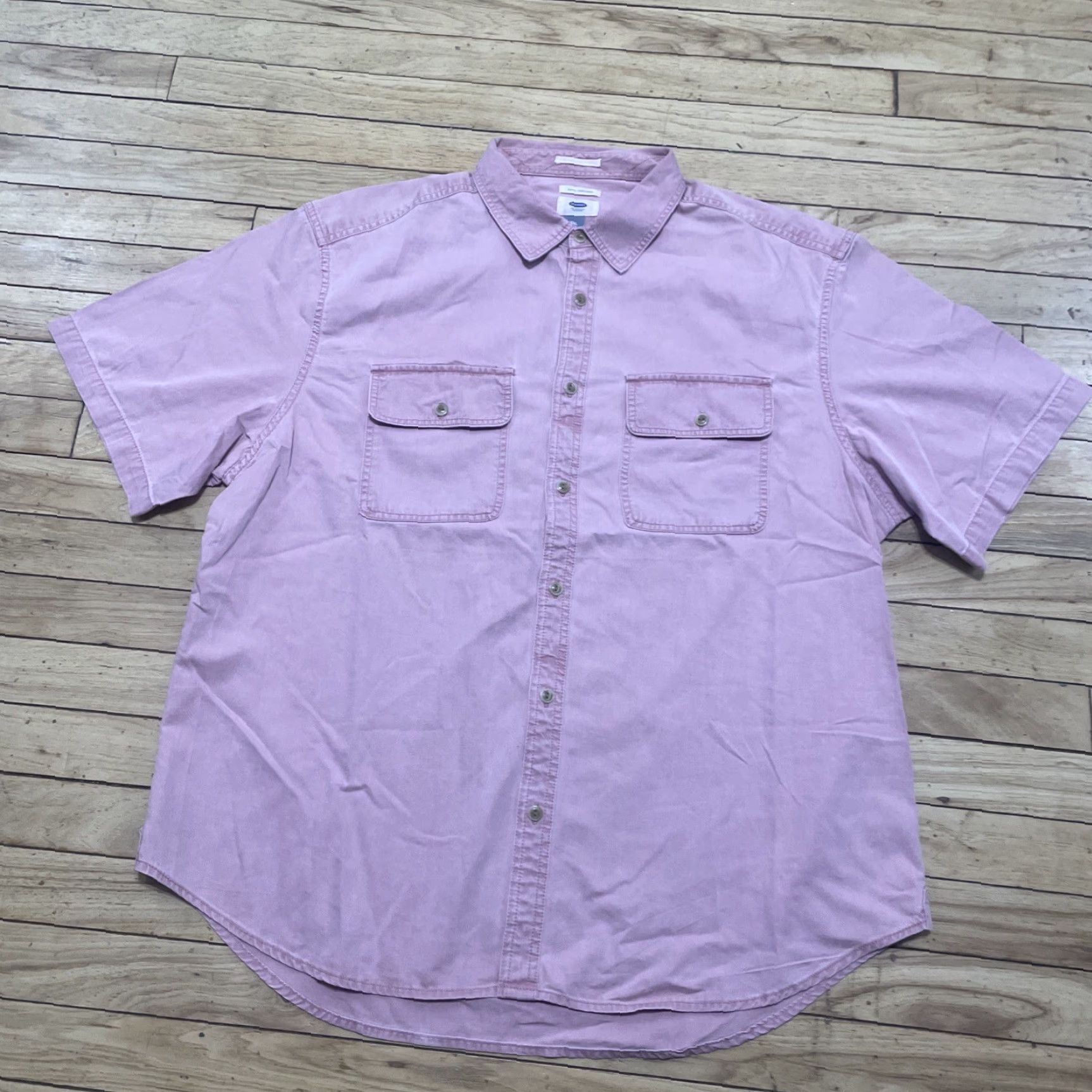 Old Navy Old Navy Shirt Men 2XL Slim Fit Pink Twill Utility Pockets XXL Size US XXL / EU 58 / 5 - 3 Thumbnail