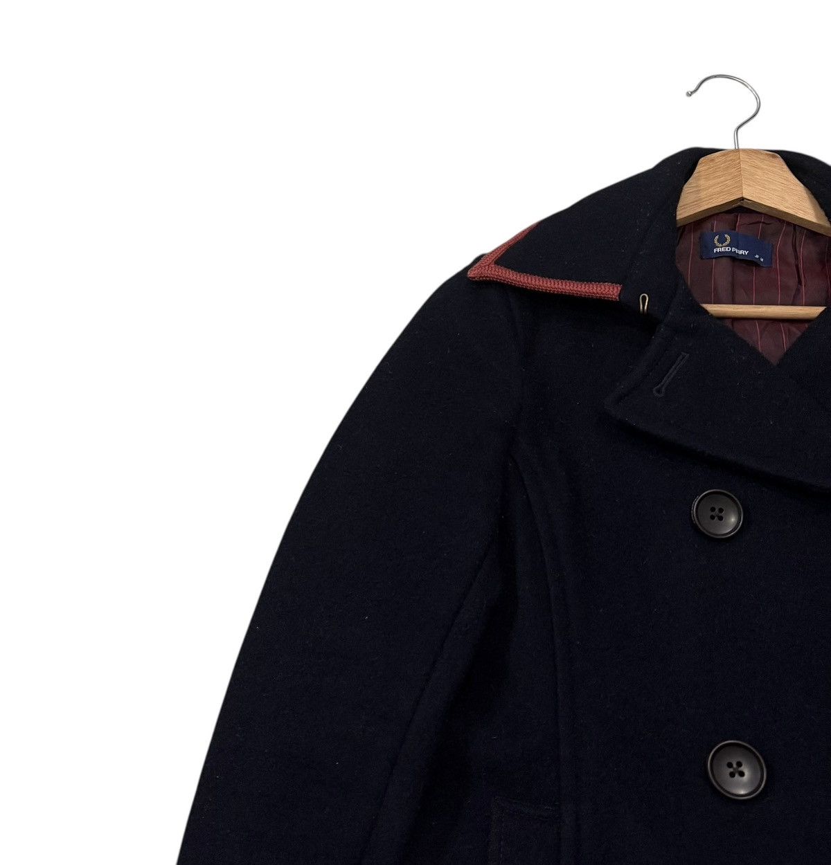 Fred Perry Vintage Fred Perry Wool Double Collar Long Jacket Size M / US 6-8 / IT 42-44 - 6 Thumbnail