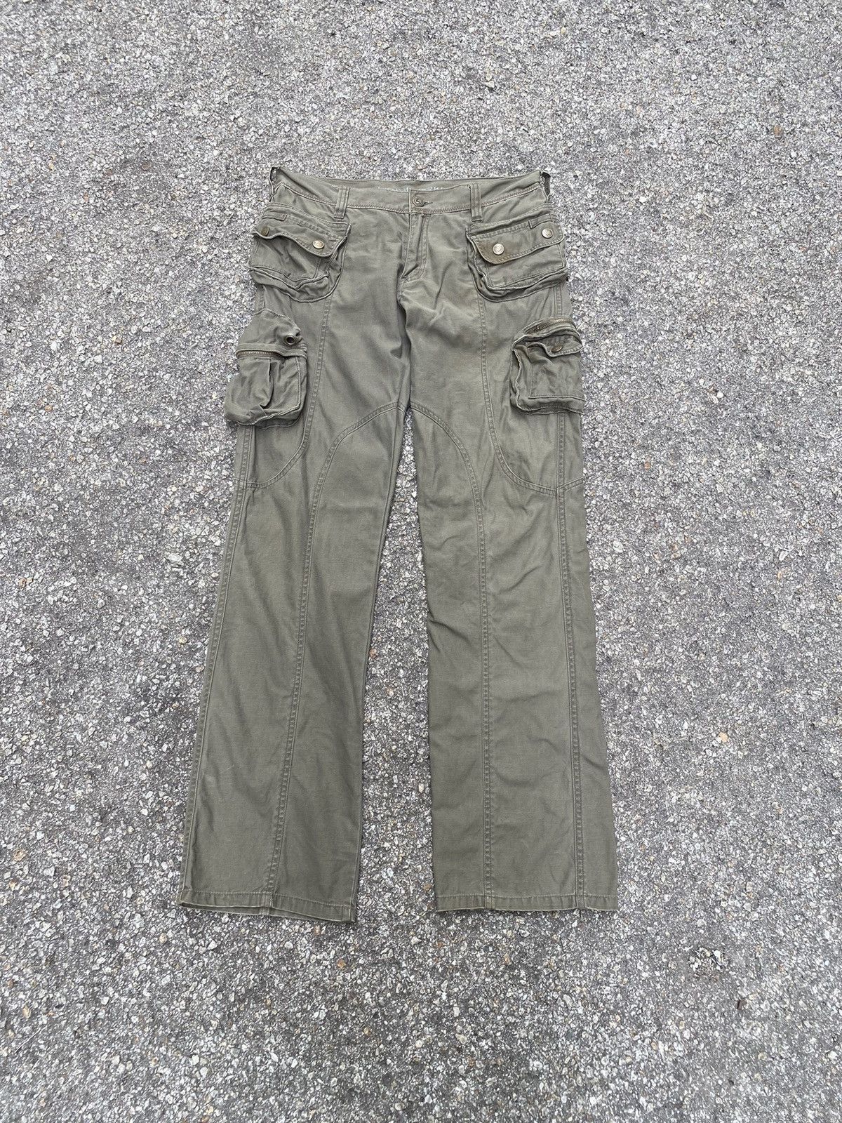 image of Archival Clothing x Hysteric Glamour Twenty Works Multipocket Cargo Pants Bush Pants in Army Green 