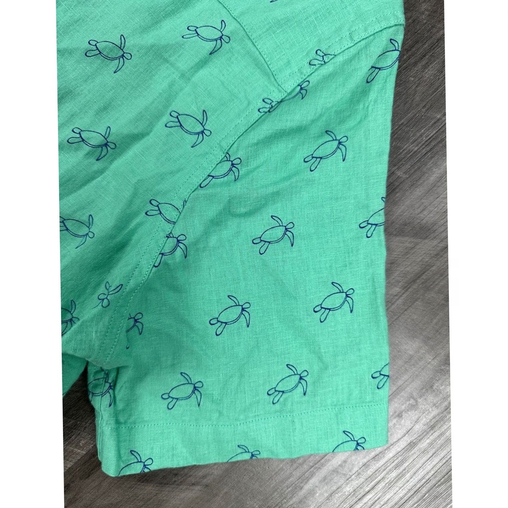 Southern Tide Southern Tide Linen Blend Turtle Cove Short Sleeve Sport Button Down Shirt S Mens Small Jade Green Size US 29 - 4 Thumbnail