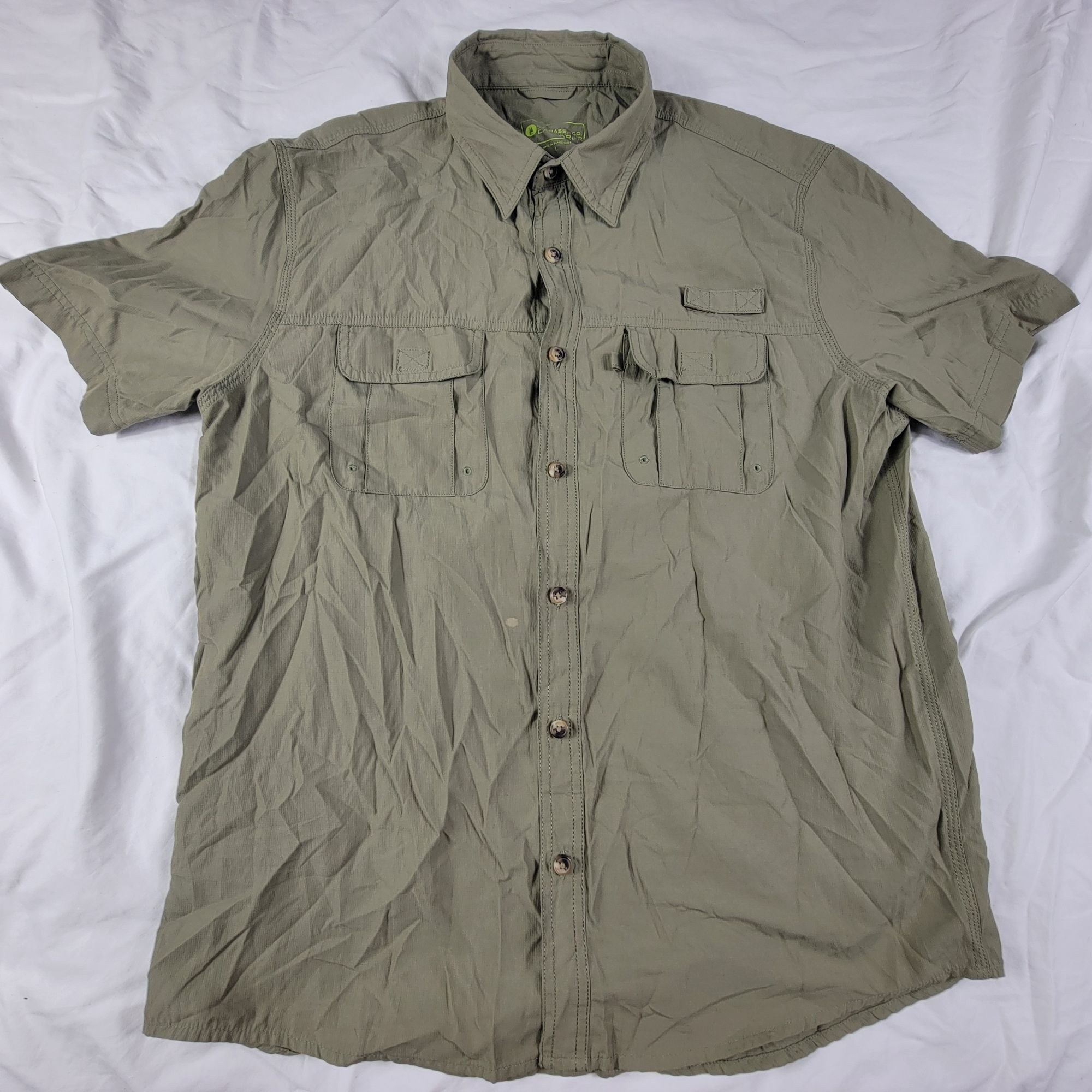 G.H. Bass & Co. GH Bass Co Explorer Mens Large Olive Green Shirt Short Sleev Size US L / EU 52-54 / 3 - 1 Thumbnail