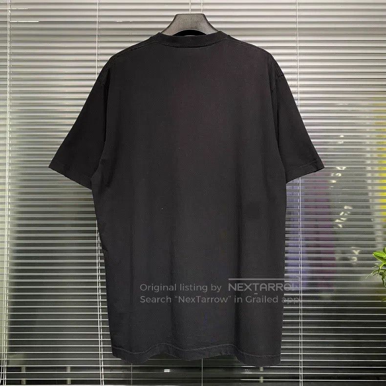 Balenciaga Balenciaga Distressed Black Short Sleeve T-Shirt with Crac Size US XXS / EU 40 - 2 Thumbnail