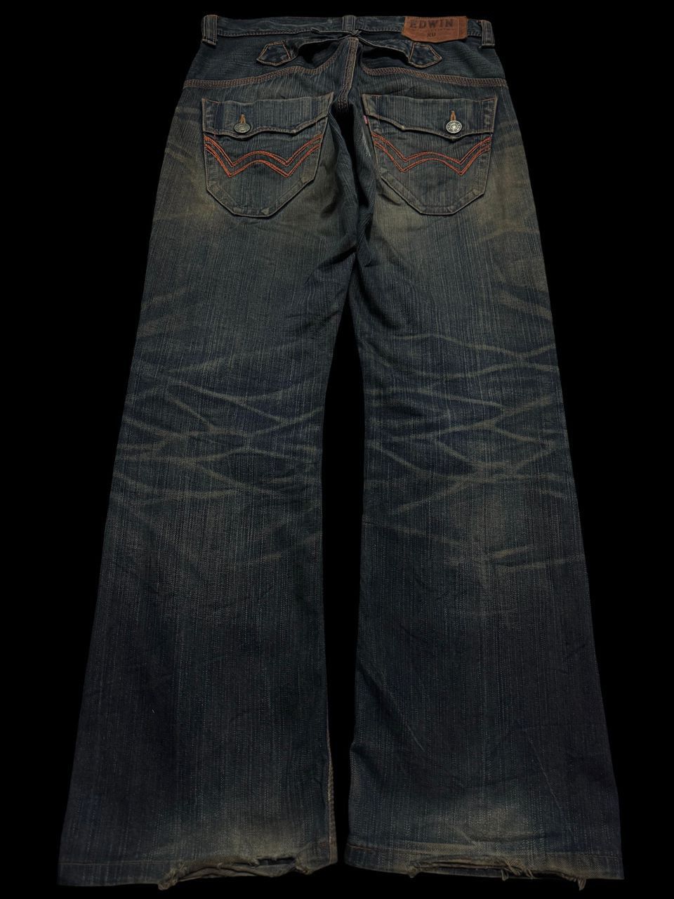 Edwin 💥Flare💥Vintage Edwin Buckle Back Sick Rusty Mudwash Distress Size US 31 - 2 Thumbnail