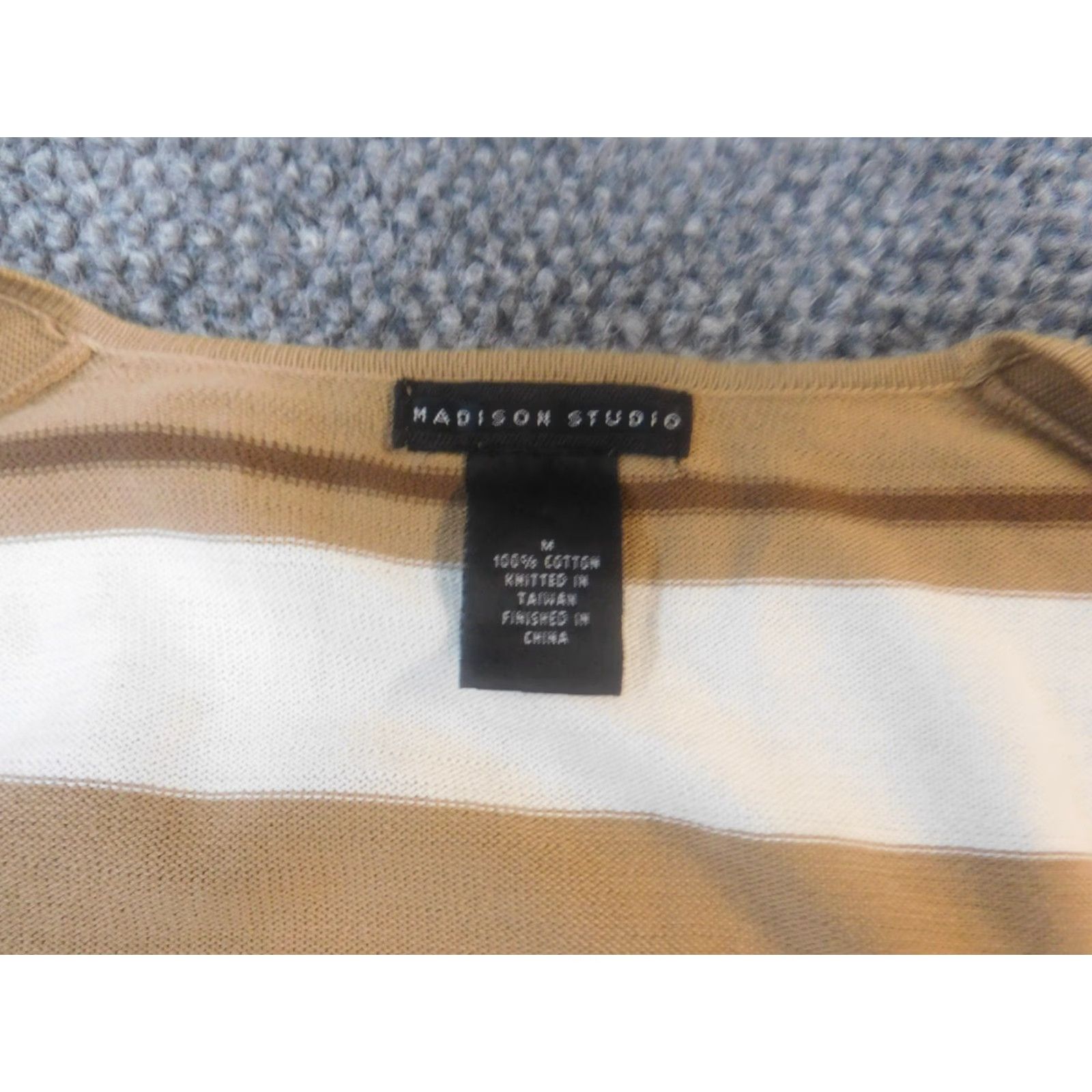 Madison Madison Studio Womens Sweater Medium brown striped pullover Size M / US 6-8 / IT 42-44 - 4 Thumbnail