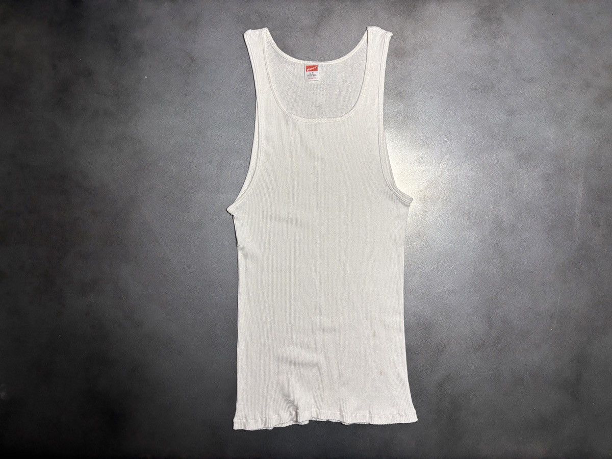 Hanes 1980s Vintage Hanes Tank Top 80s Made in USA Wife Sleeveless Size US M / EU 48-50 / 2 - 13 Thumbnail