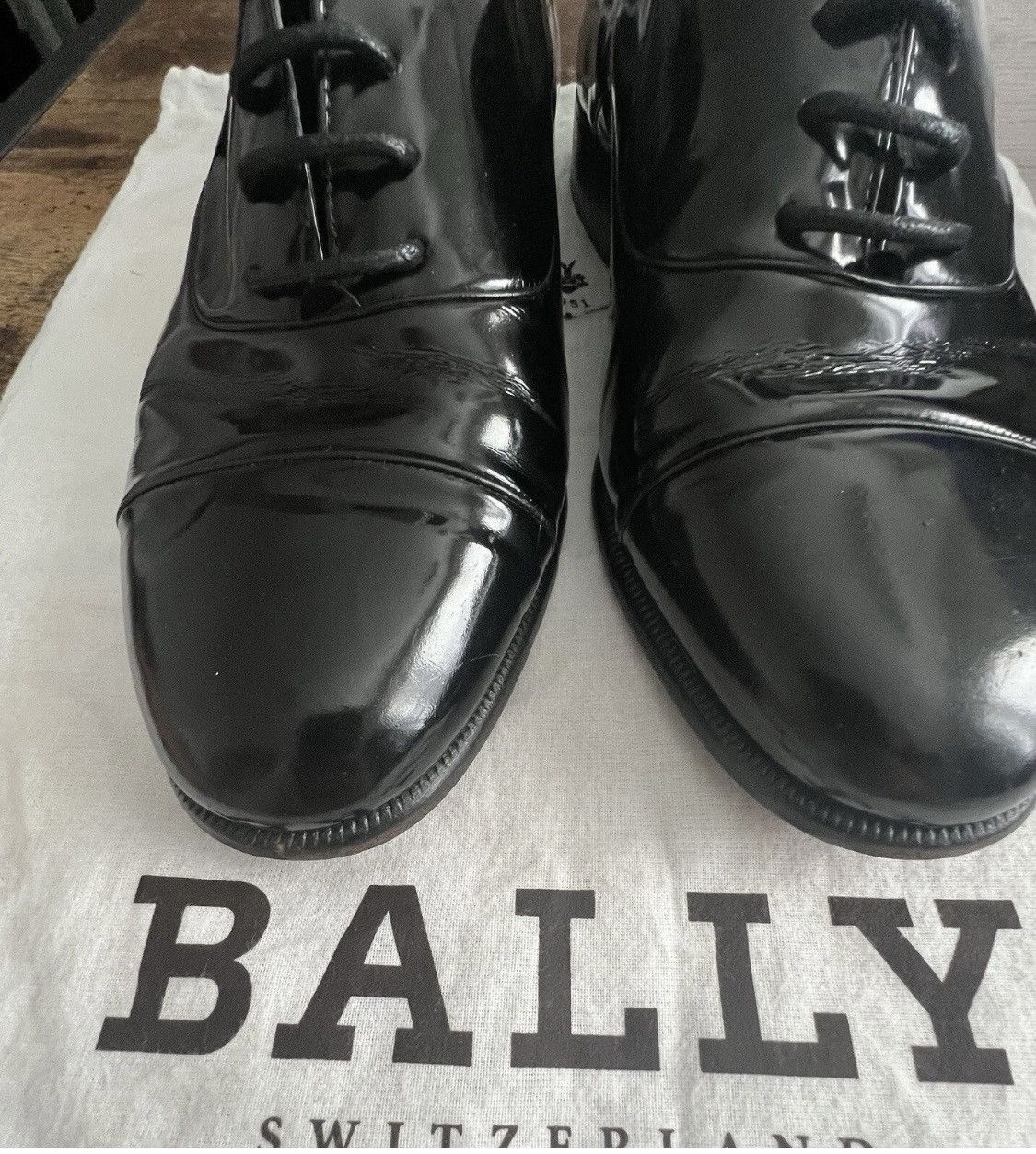 Bally Bally Black Cap Toe Oxford Leather Shoes Made in Italy Size US 6.5 / EU 39-40 - 10 Thumbnail