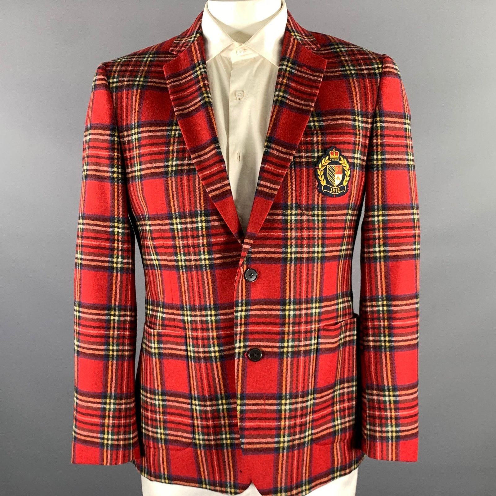 Brooks Brothers BROOKS BROTHERS Size 42 Red Tartan Wool Blend Sport Coat Size 42R - 1 Thumbnail