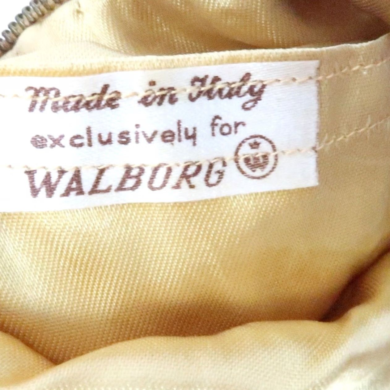 Vintage VINTAGE Walborg Gold Metallic Crochet Knit Beaded Shoulder Bag Purse Small Women Zip Closure 60s Formal Party/Cocktail Beaded Gold Metallic Accent Size ONE SIZE - 5 Thumbnail