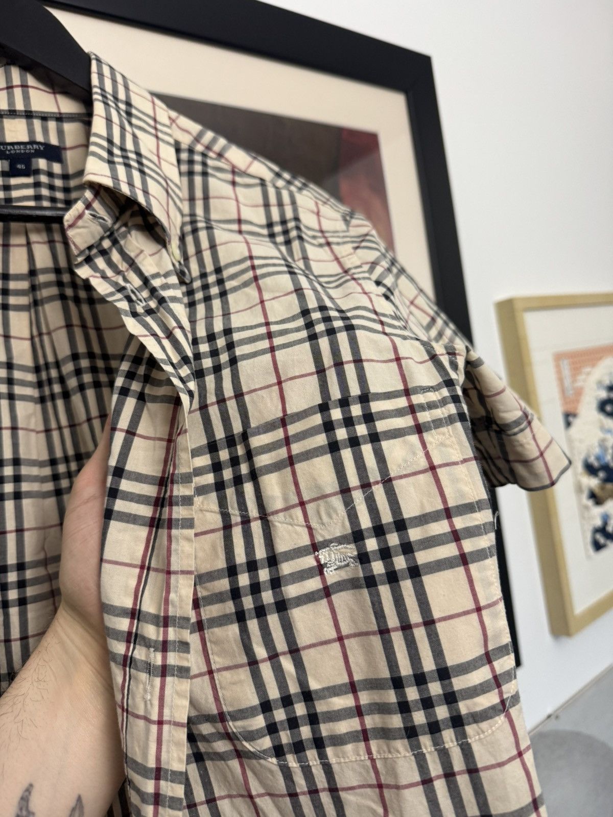 Burberry Burberry Nova Checked Beige Designer Button Up Shirt Women Size M / US 6-8 / IT 42-44 - 5 Thumbnail
