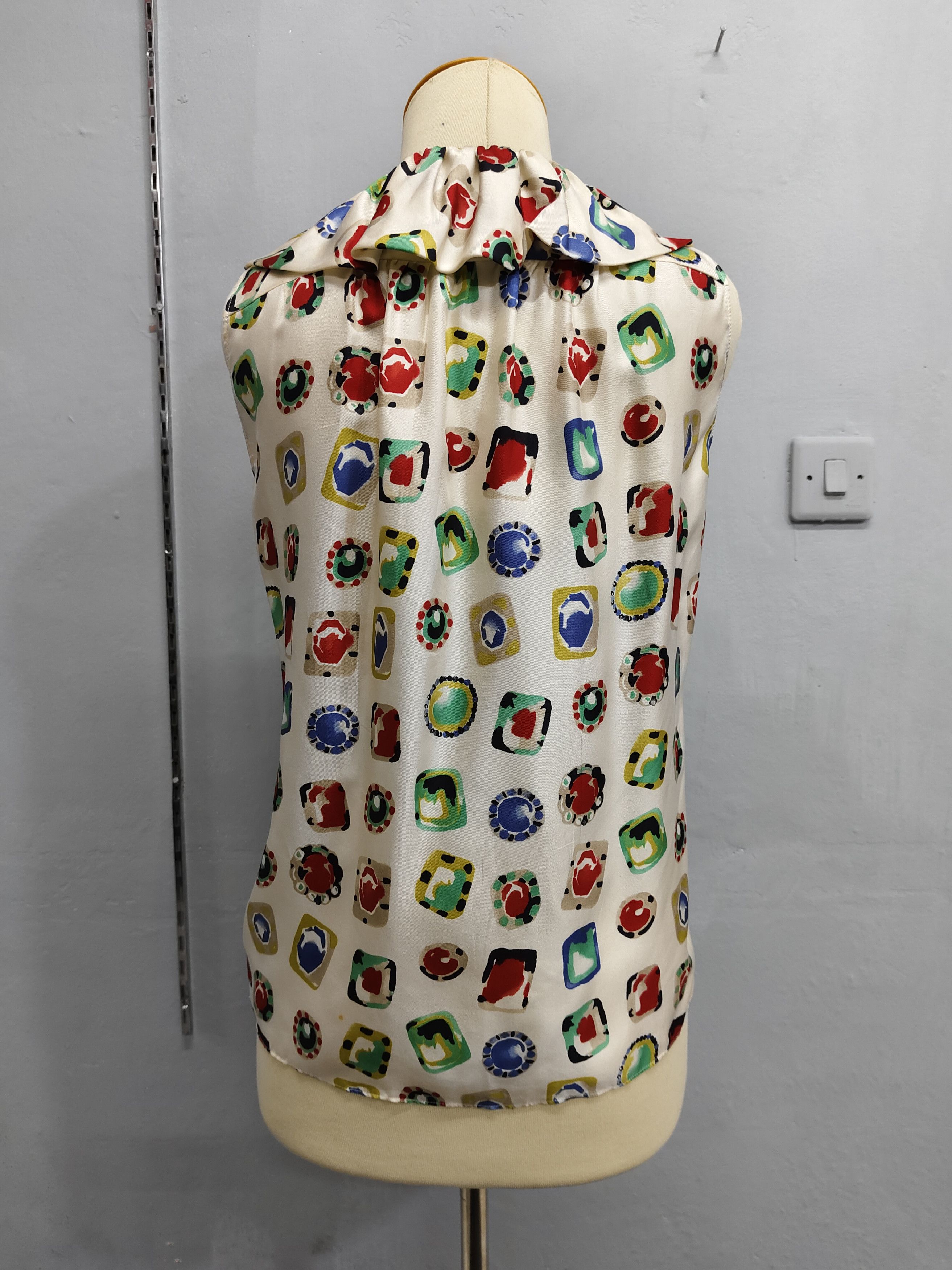 Moschino 00s Moschino Cheap & Chic Abstract Pop Print Ruffle Blouse Size M / US 6-8 / IT 42-44 - 5 Thumbnail