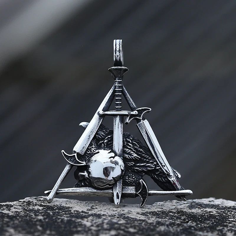 Japanese Brand × Jewelry × Vintage Gothic Bird And Skull Head Necklace Size ONE SIZE - 3 Thumbnail