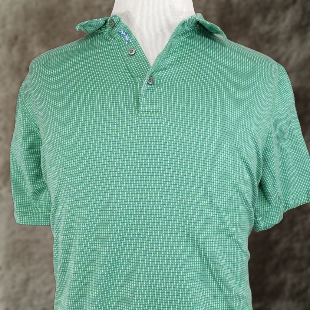 Vintage Bobby Jones Shirt Mens XL Green Check Cotton Short Sleeve Golf Performance Size US XL / EU 56 / 4 - 1 Thumbnail