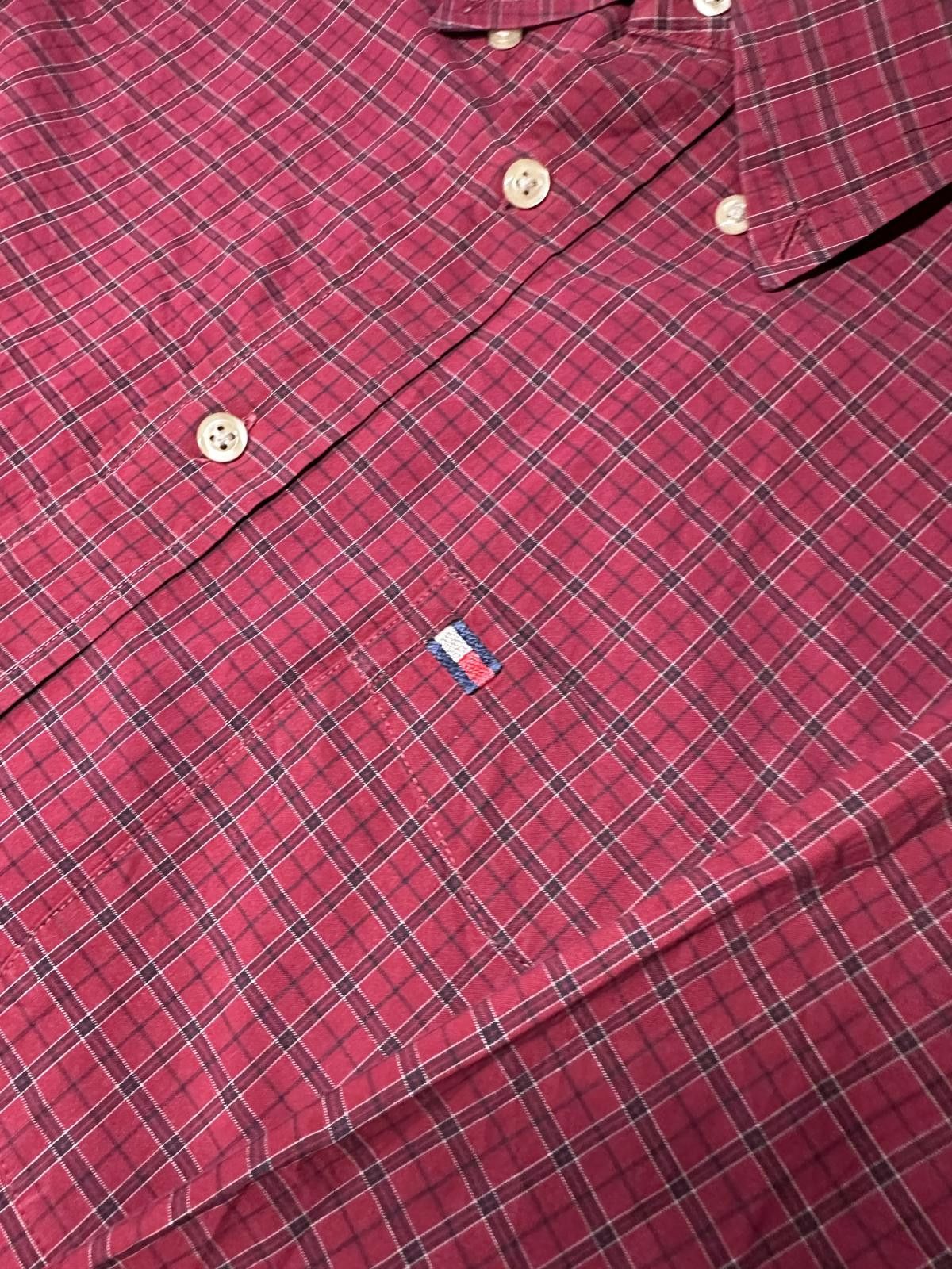 Tommy Hilfiger Tommy Hilfiger Men's Checkered Shirt - Burgundy Size US M / EU 48-50 / 2 - 4 Thumbnail