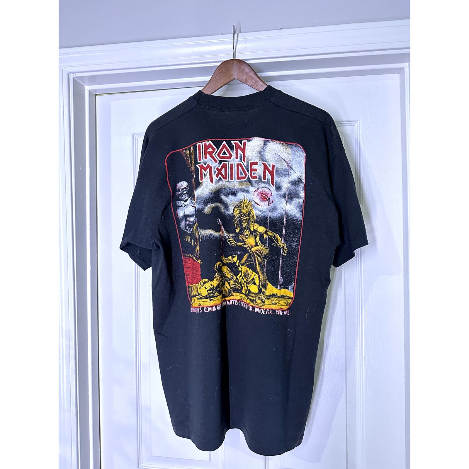 Fruit Of The Loom Vintage 90s Iron Maiden Shirt Size XL Size US XL / EU 56 / 4 - 2 Thumbnail