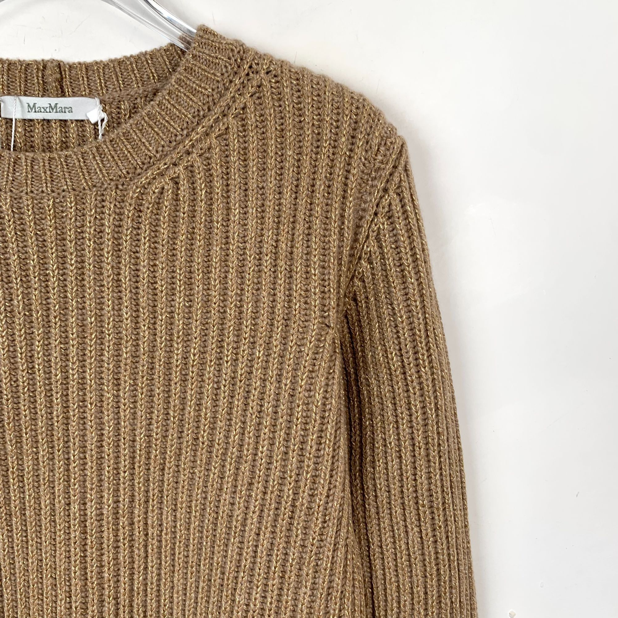 Max Mara Maxmara Brown Fringe Hem Wool Knit Sweater (Size S) Size S / US 4 / IT 40 - 8 Thumbnail