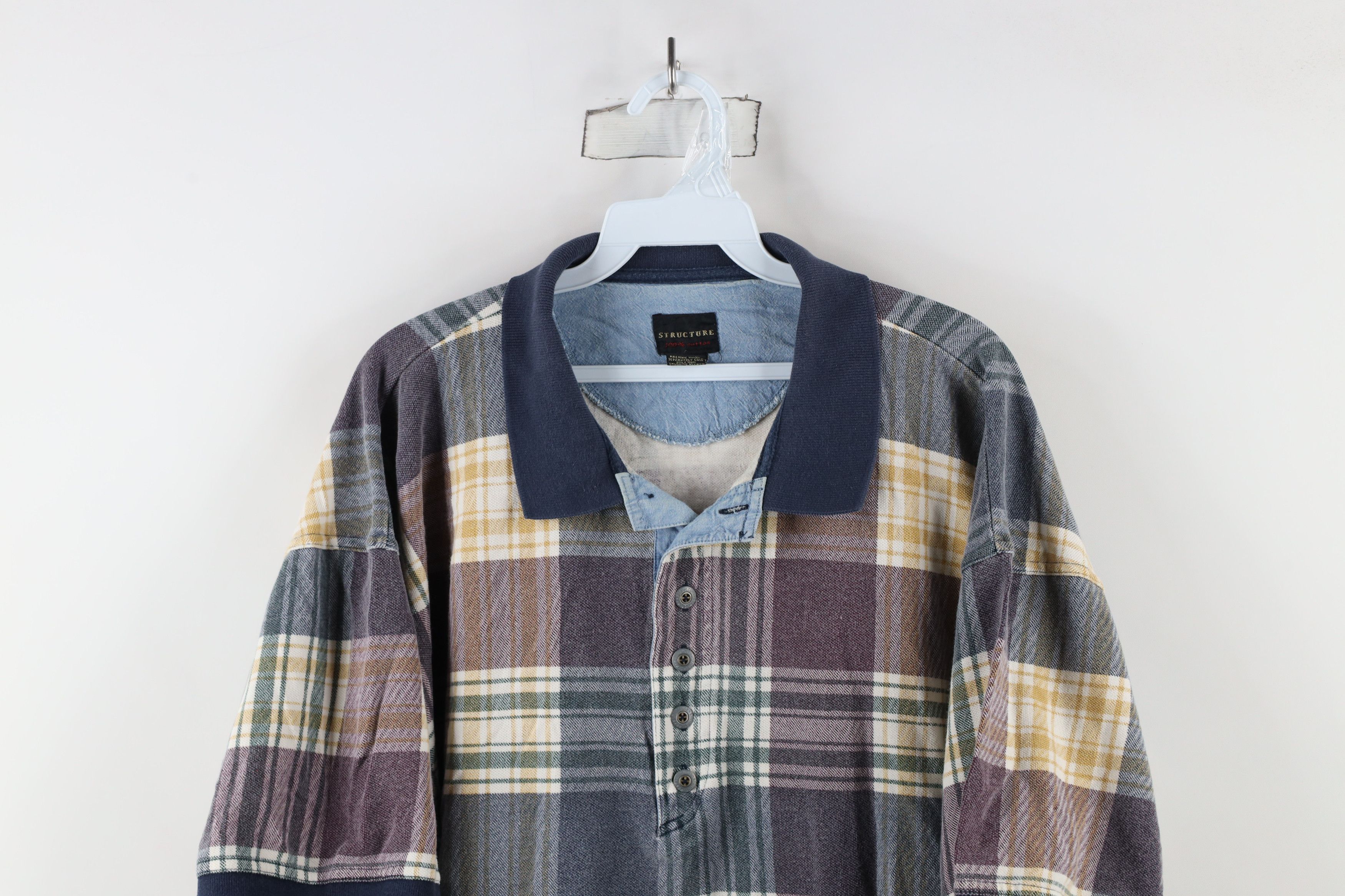 Vintage Vintage 90s Streetwear Fit Rainbow Plaid Golf Polo Shirt Size US XL / EU 56 / 4 - 2 Thumbnail