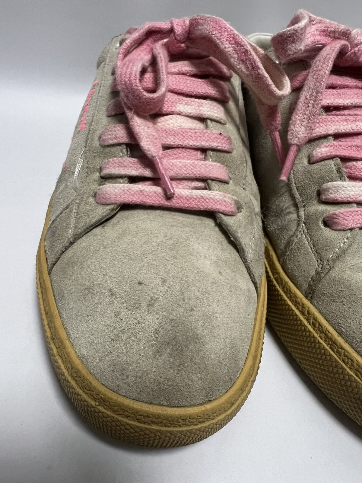 Saint Laurent Paris Saint Laurent Wmns Court Classic SL-06 Optic White Fluo Pink Size US 6 / IT 36 - 12 Thumbnail
