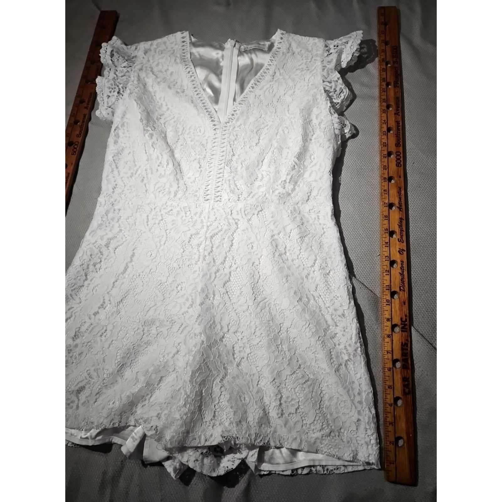 Vintage New York & Co Eyelet Romper Womens XL White Fairy Boho Coquette One Piece Size 40" / US 18 - 4 Thumbnail