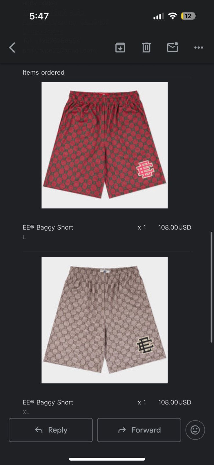 Eric Emanuel Eric Emanuel - Baggy Shorts - Large - Red EE Print Size US 34 / EU 50 - 6 Thumbnail