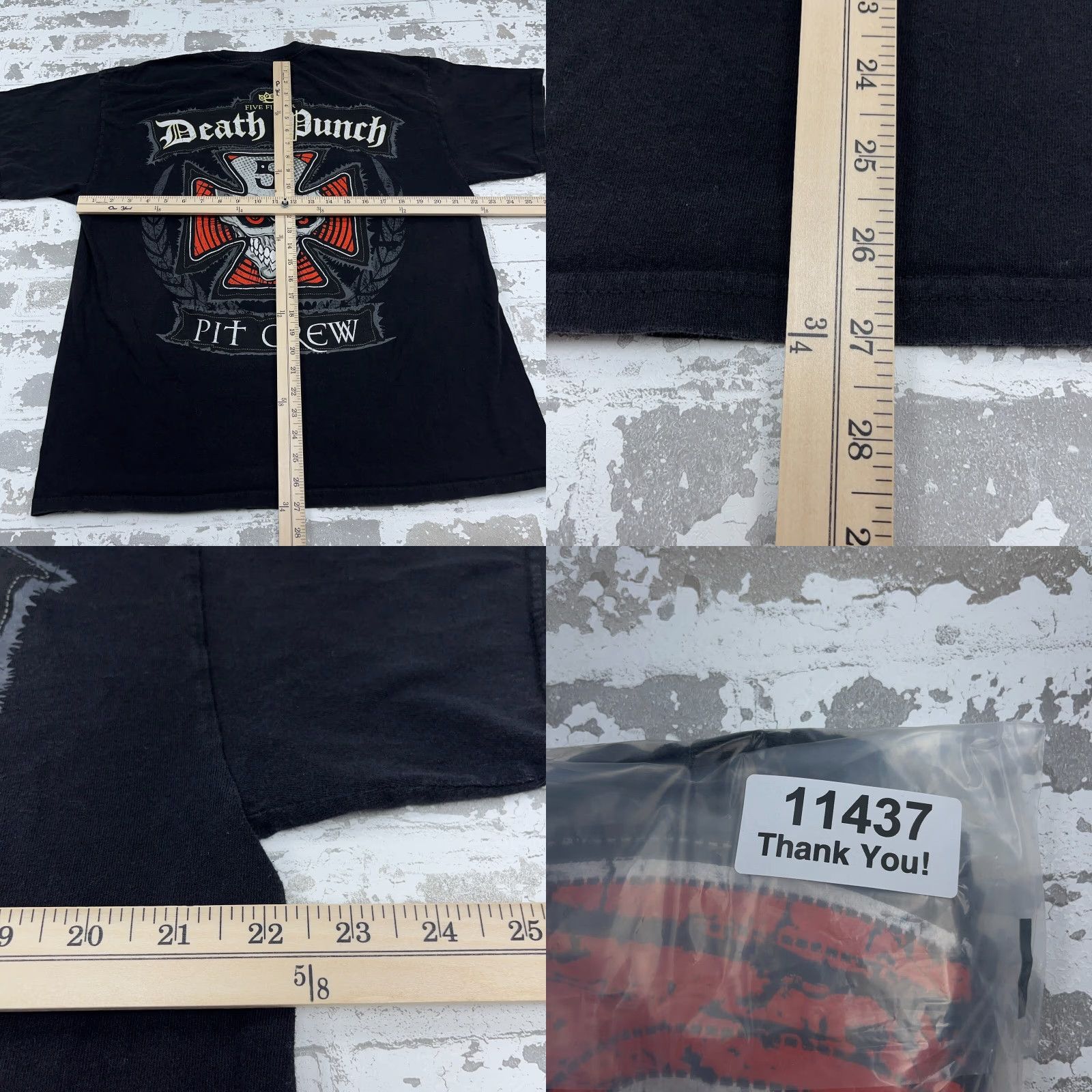 AAA VINTAGE 5 FINGER DEATH PUNCH SHIRT Men XL Black Tee Tour Band Pit Crew Mercy Y2K Size US XL / EU 56 / 4 - 9 Thumbnail